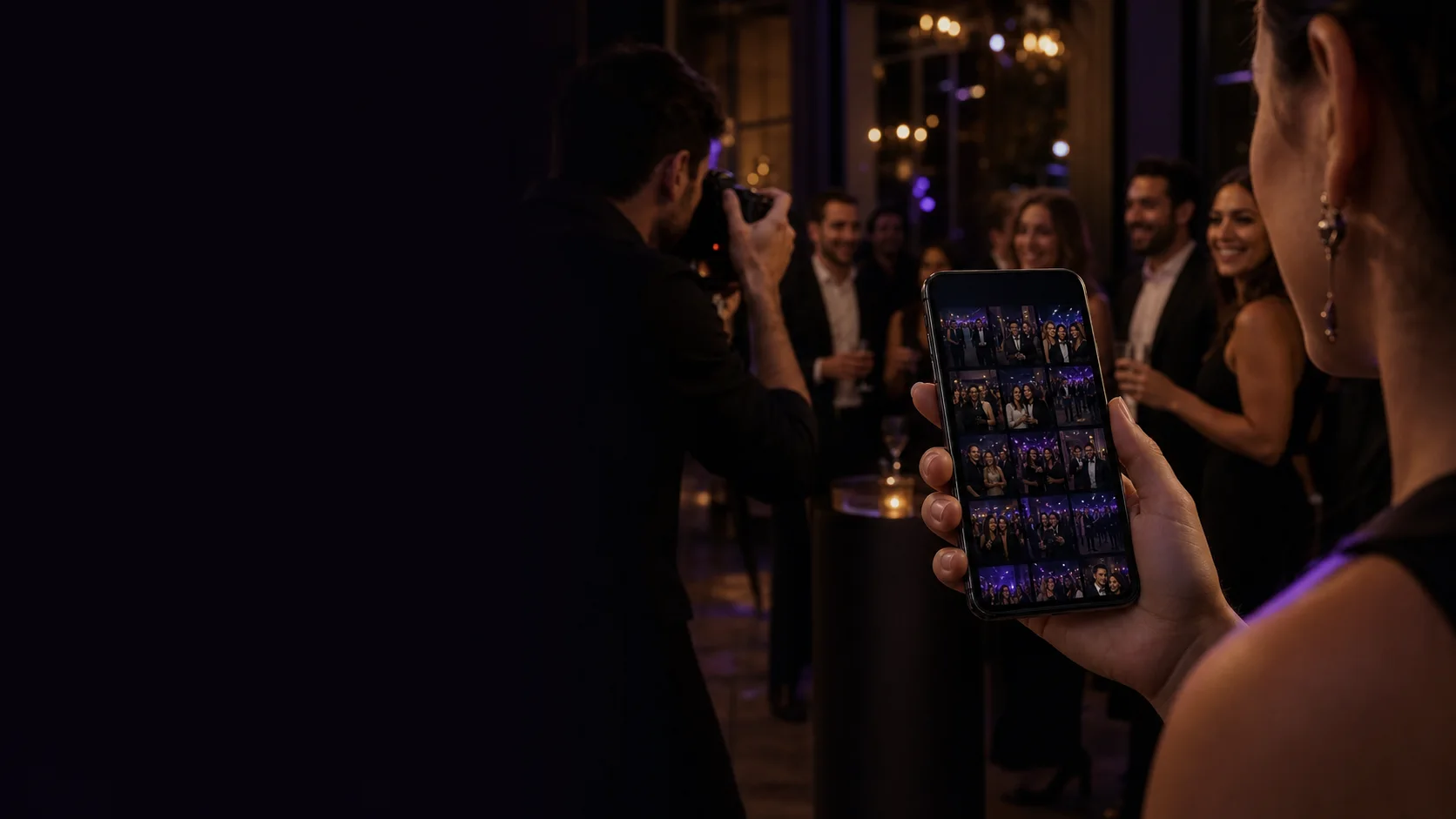 A guest at an event with their private NEXUS photos